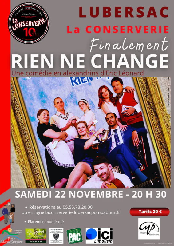 La Conserverie soirée théâtre Finalement rien ne change