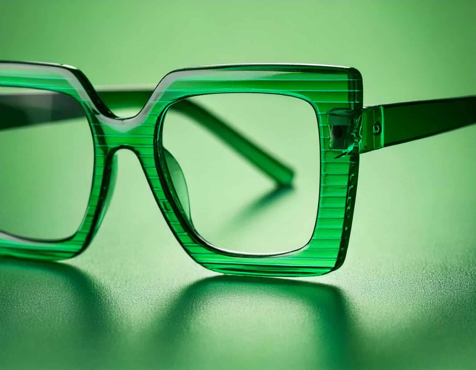 Lunettes Classiques Carrées Vert