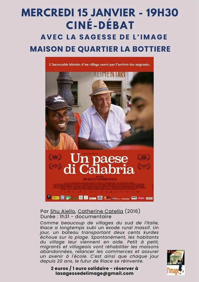 Un paese di calabria : Ciné-débat avec La sagesse de l'Image Maison de Quartier Bottière Nantes