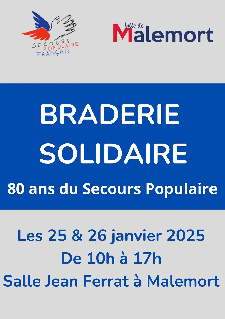 Braderie solidaire pour les 80 ans du Secours Populaire