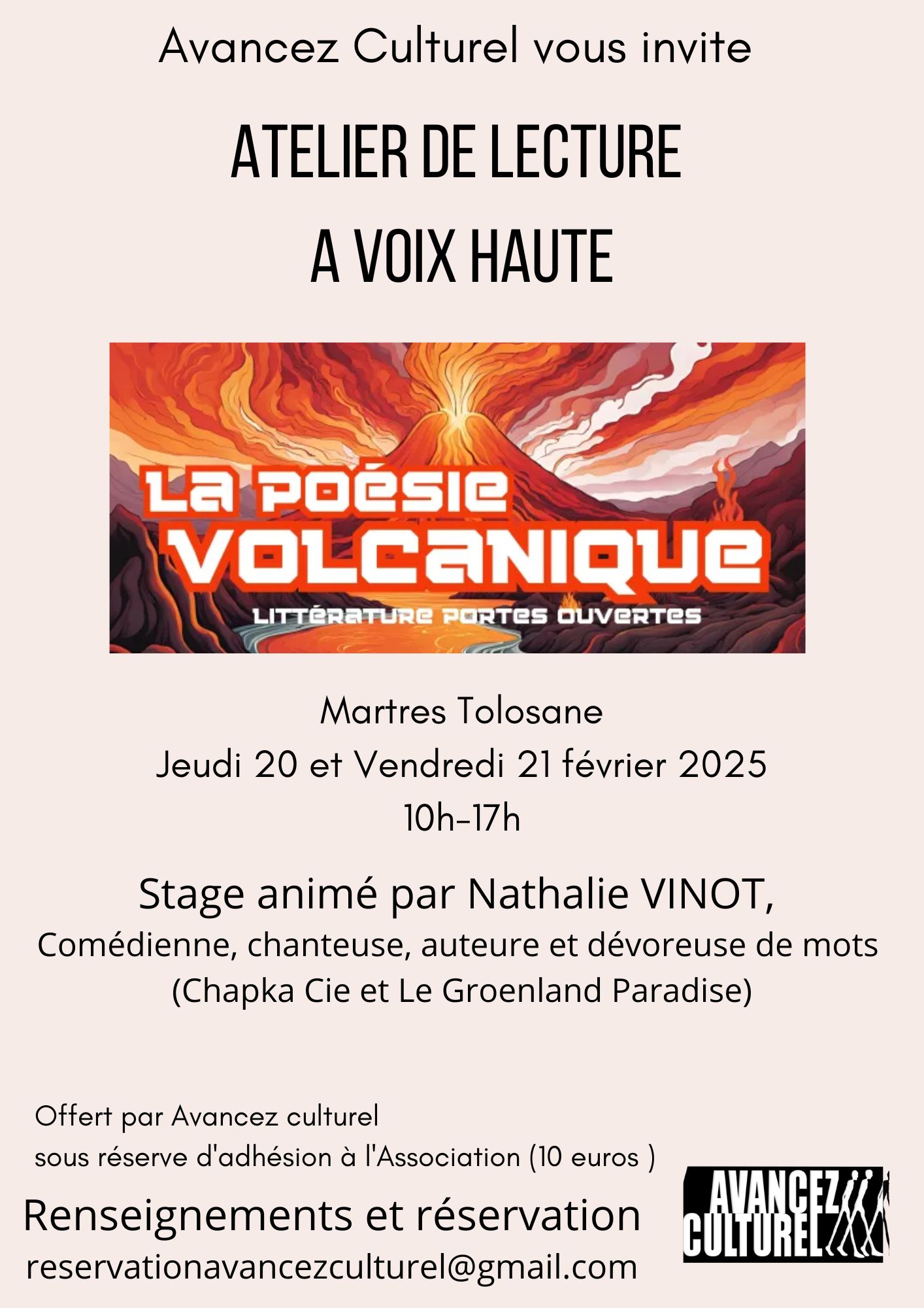 LA POÉSIE VOLCANIQUE ATELIER DE LECTURE A VOIX HAUTE