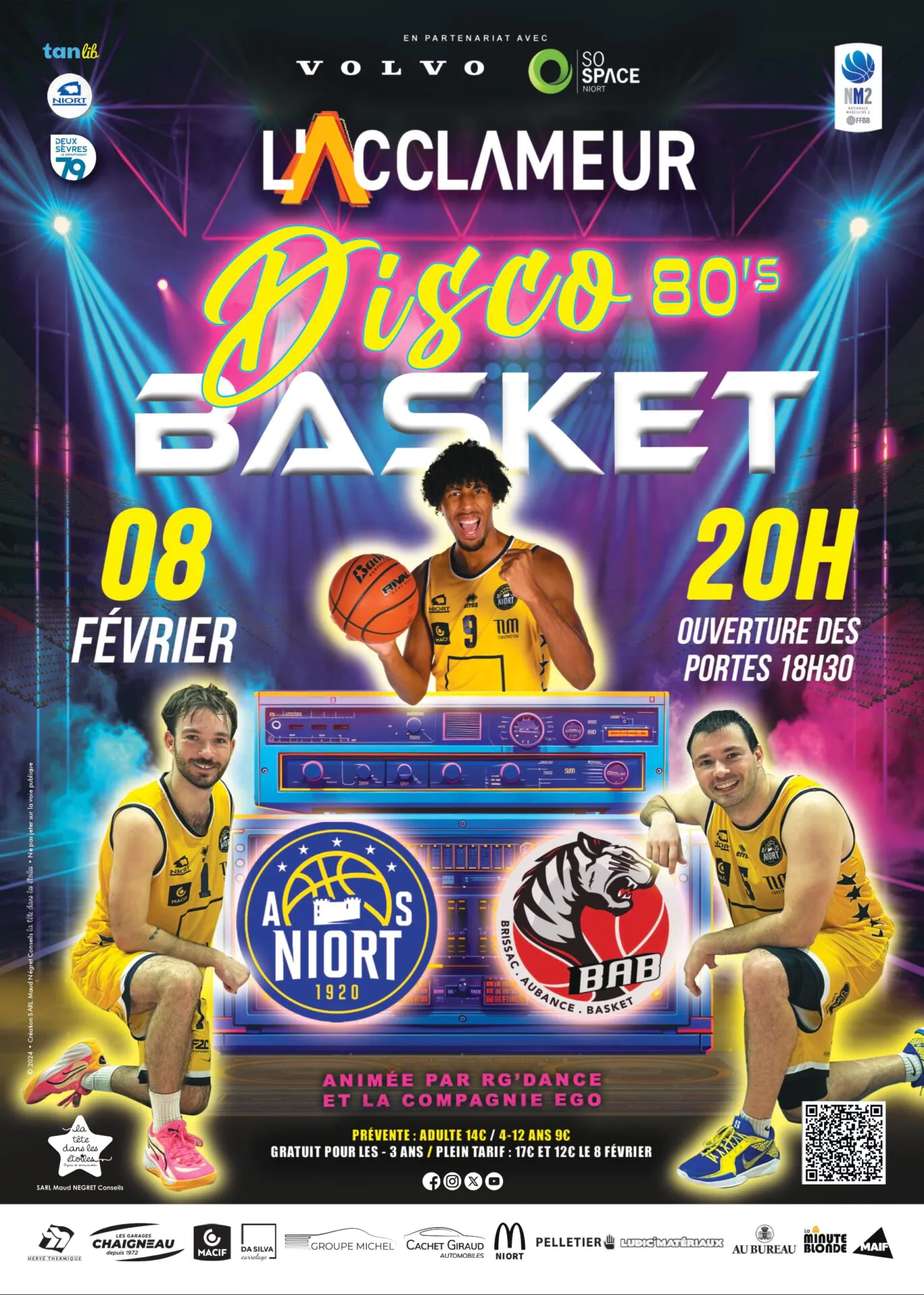 Match de Gala à L'Acclameur AS Niort vs Brissac AB DISCO & ANNEES 80