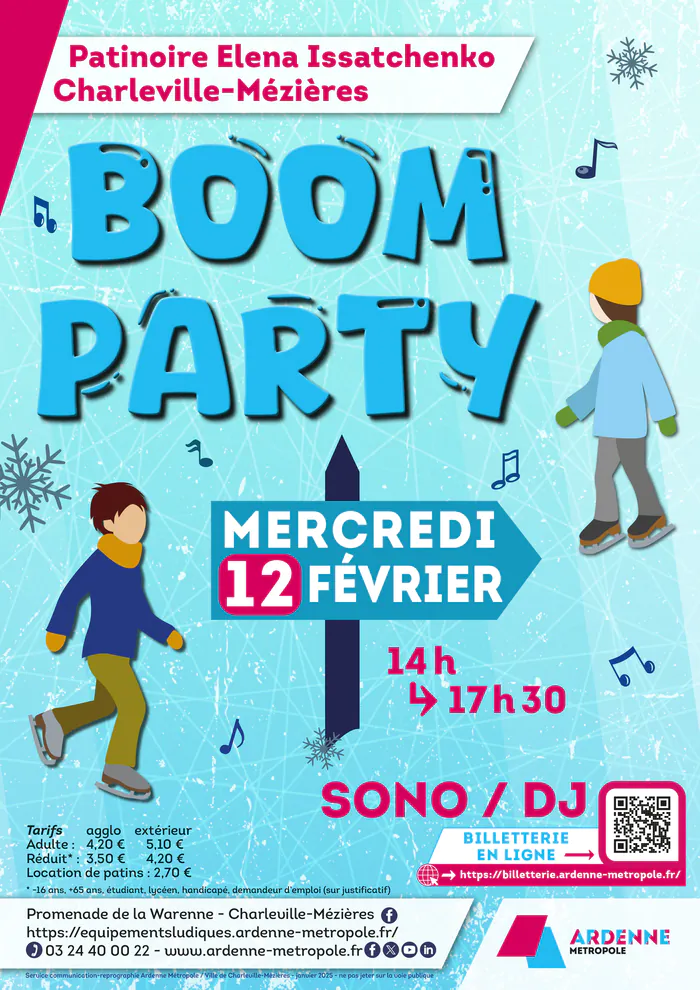 Boom Party mercredi 12 février 2025 Patinoire Elena Issatchenko Charleville-Mézières