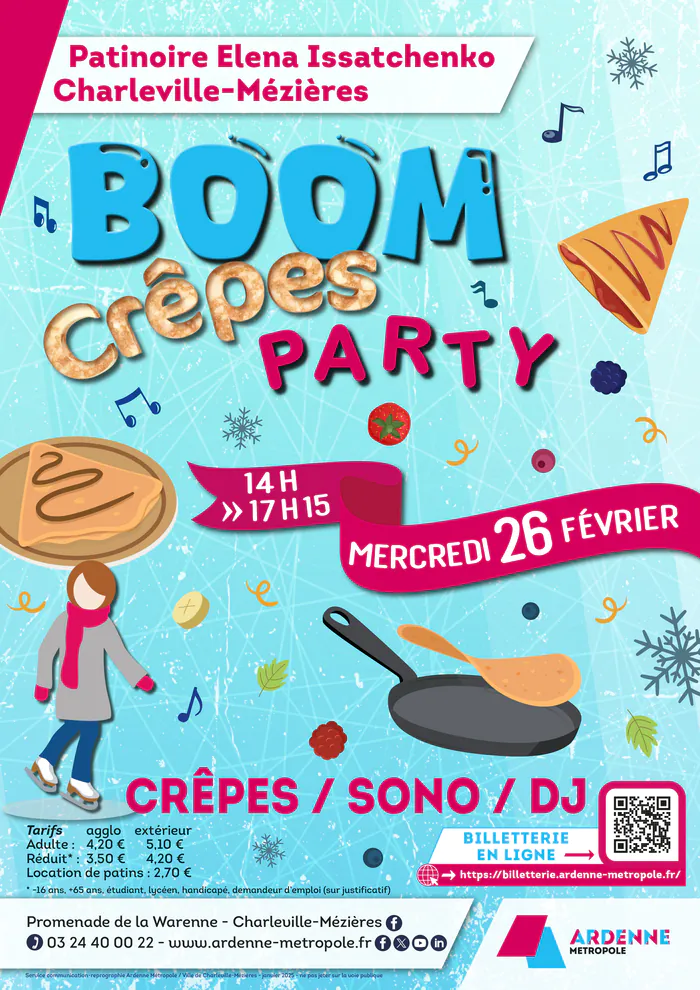 Boom Crêpes Party mercredi 26 février 2025 Patinoire Elena Issatchenko Charleville-Mézières