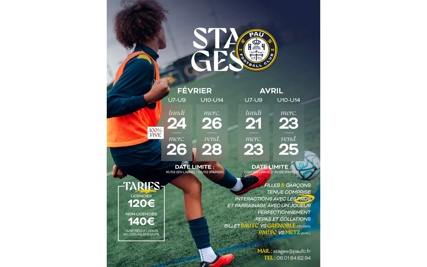 Stage football PAUFC Academy- Vacances de Février