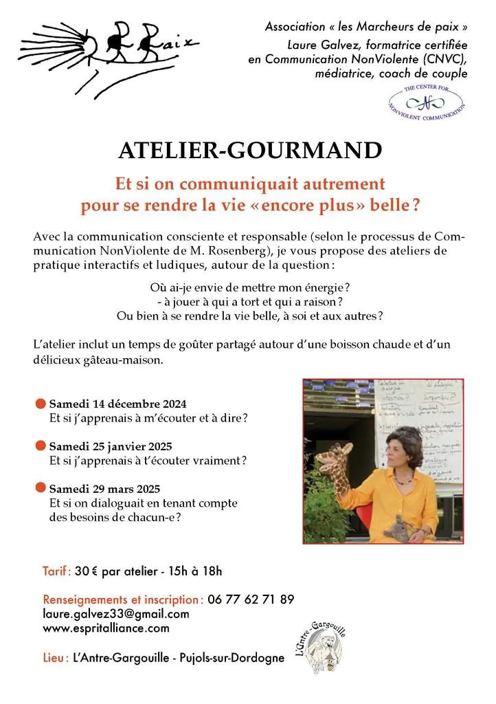 Atelier-Gourmand Et si on dialoguait en tenant compte des besoins de chacun-e?