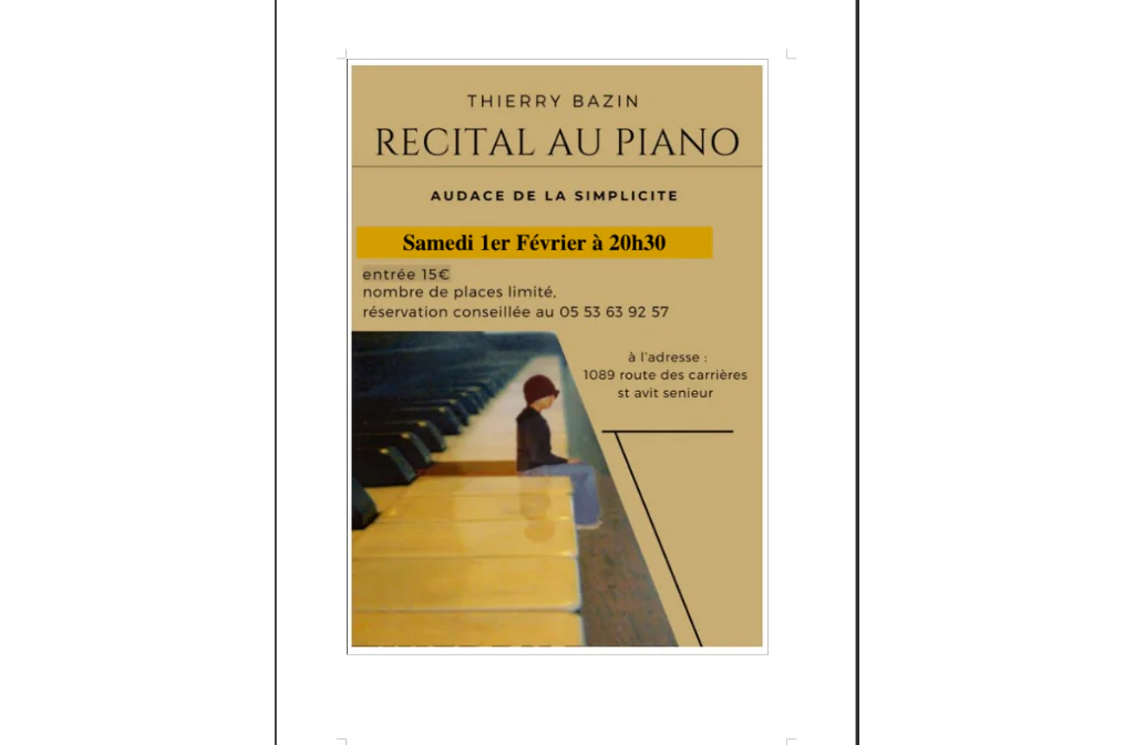 Récital au piano "Audacede la simplicité"