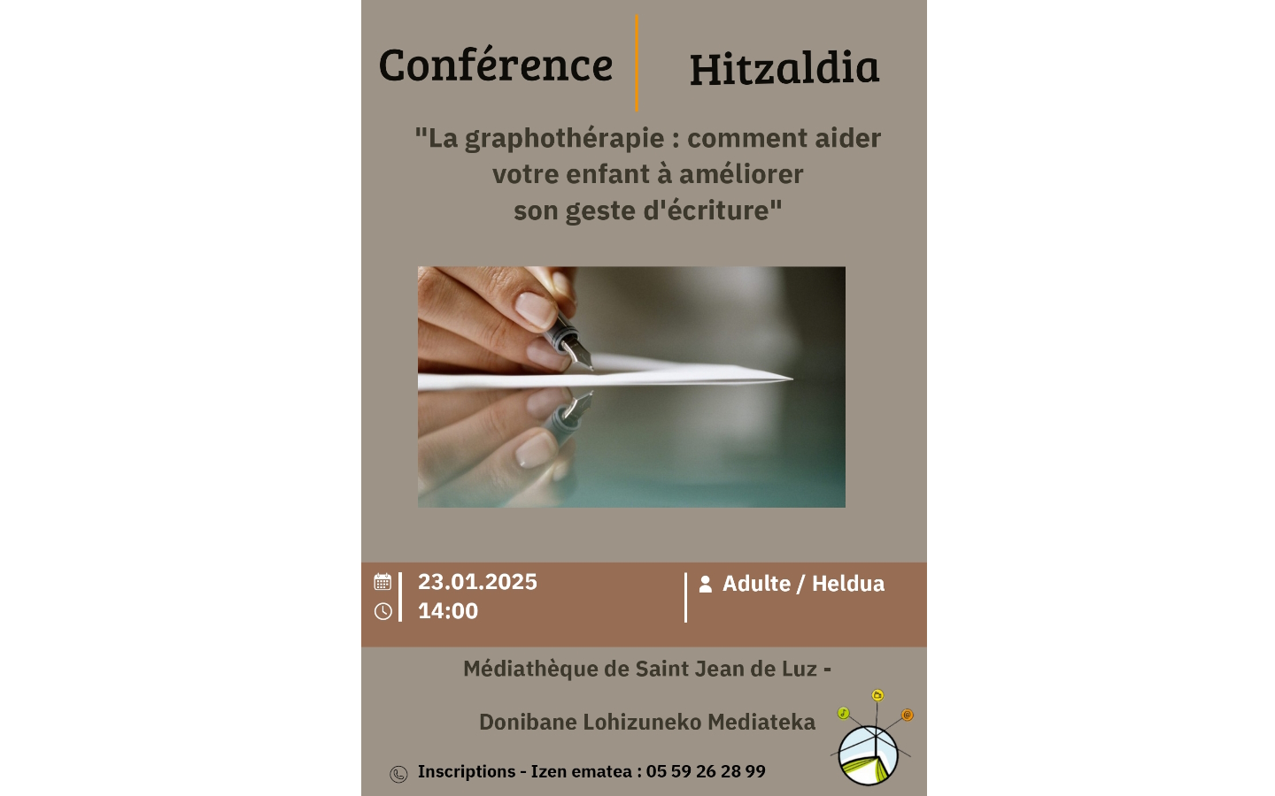 Conférence "La graphothérapie comment aider votre enfant à améliorer son geste d'écriture"