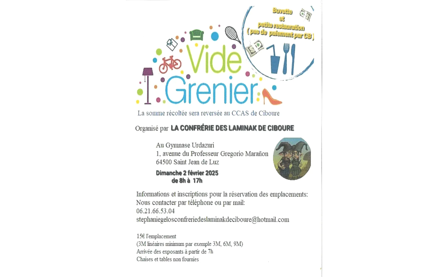 Vide grenier organisé par la confrérie des laminak de Ciboure