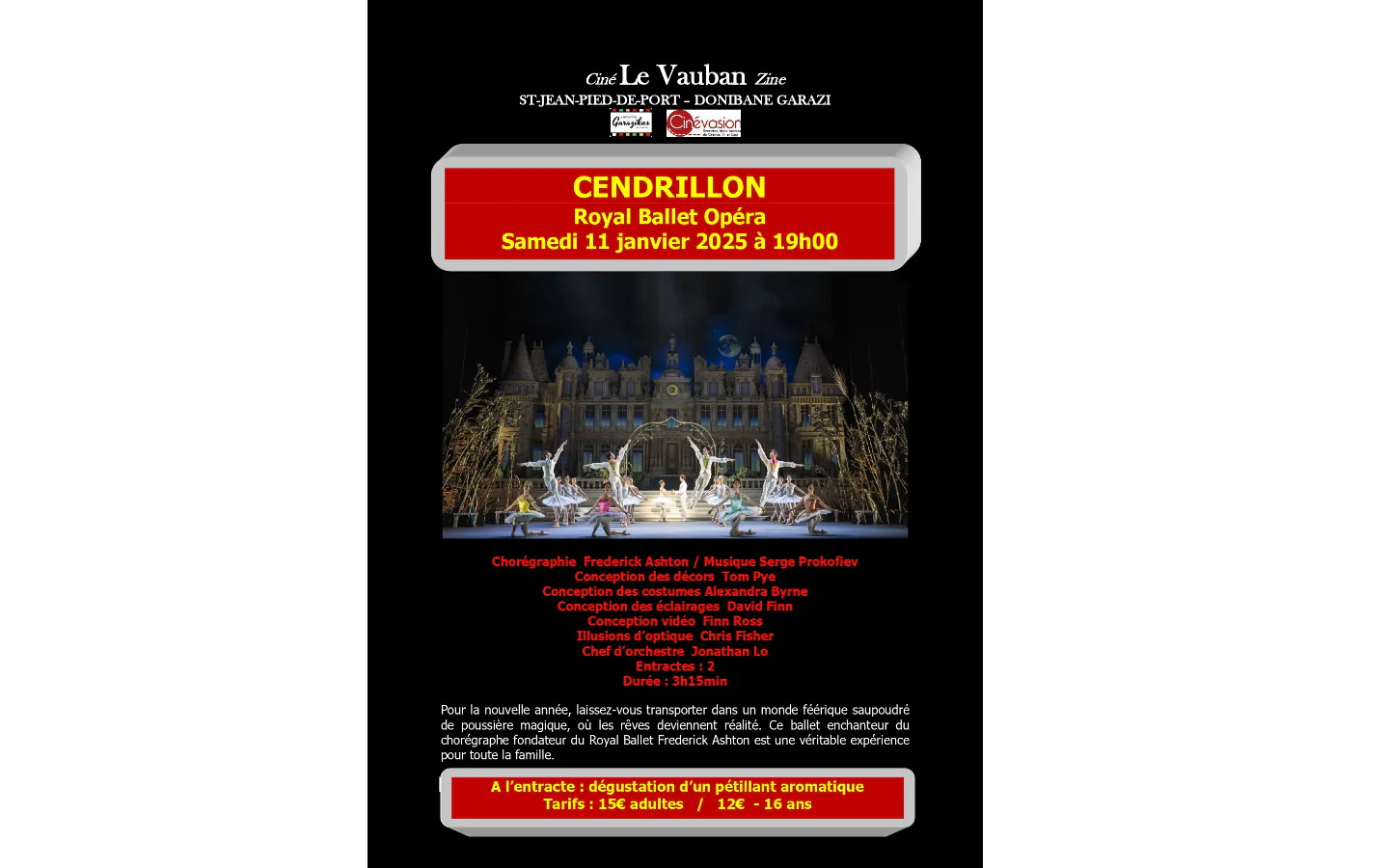 Retransmission du ballet "Cendrillon" par le Royal Ballet Opéra de Londres