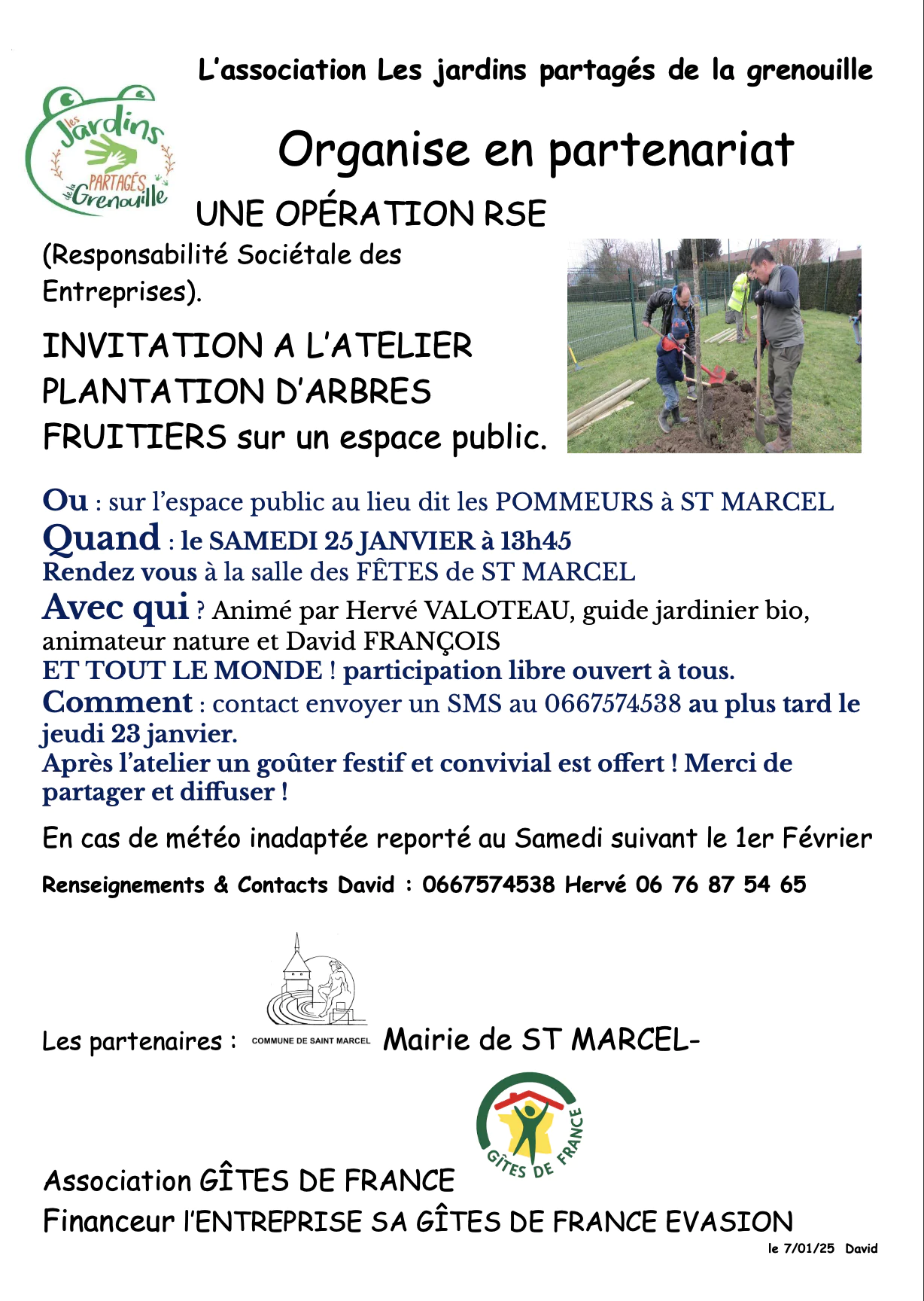 Atelier plantation d'arbres fruitiers sur espace public