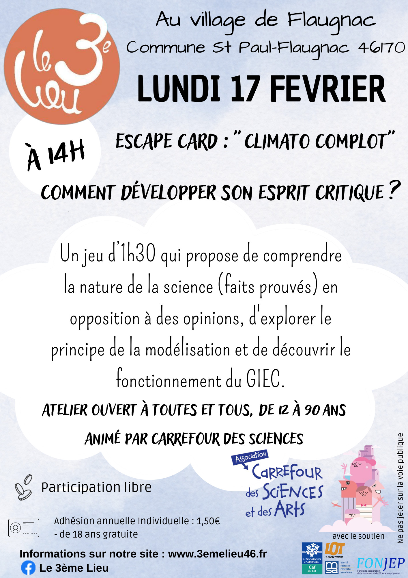 Escape Card Comment développer son esprit critique au 3ème Lieu Saint-Paul-Flaugnac lundi 17 février 2025