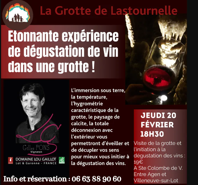 Dégustation de vin dans une grotte !