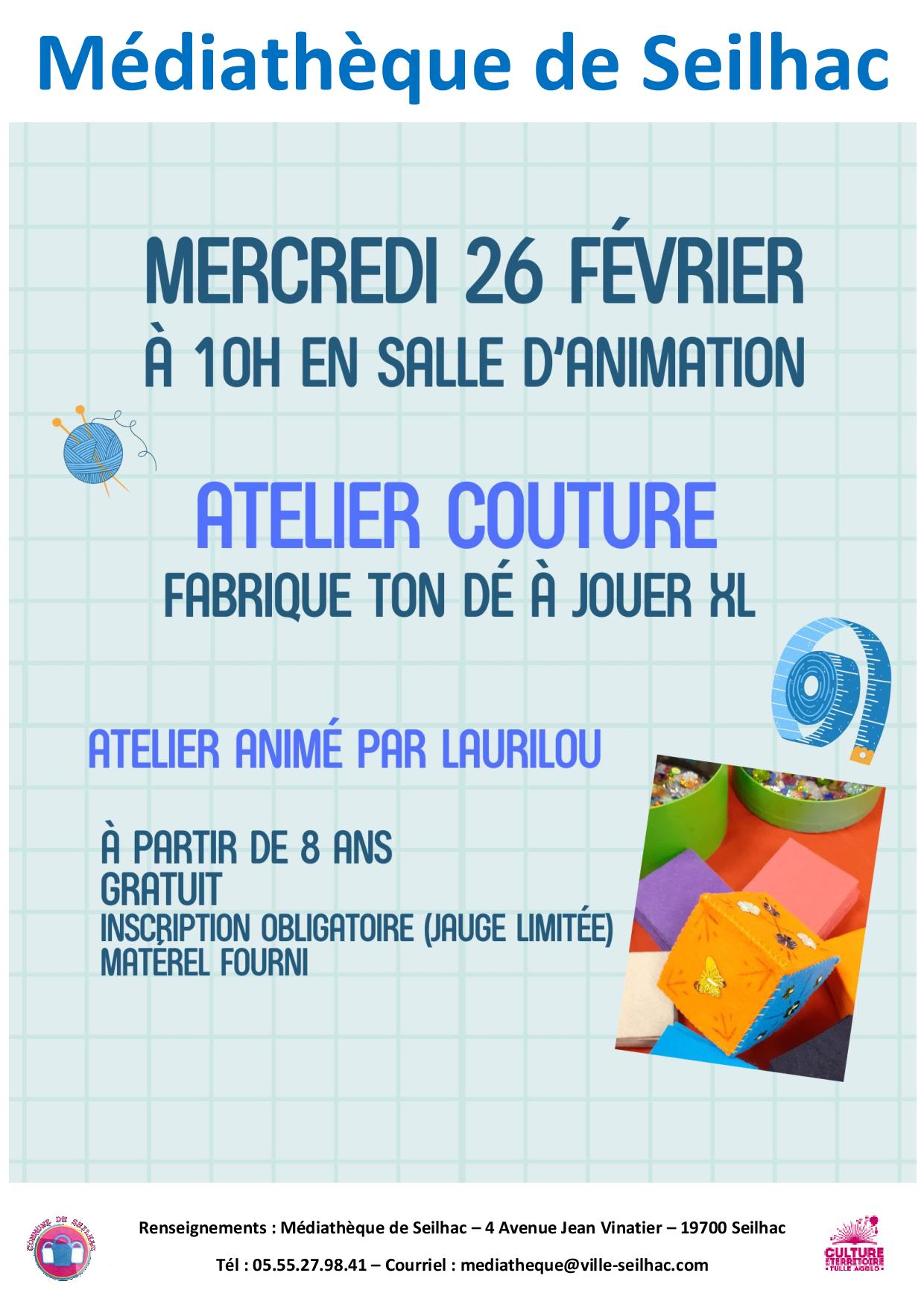 Atelier couture avec laurilou