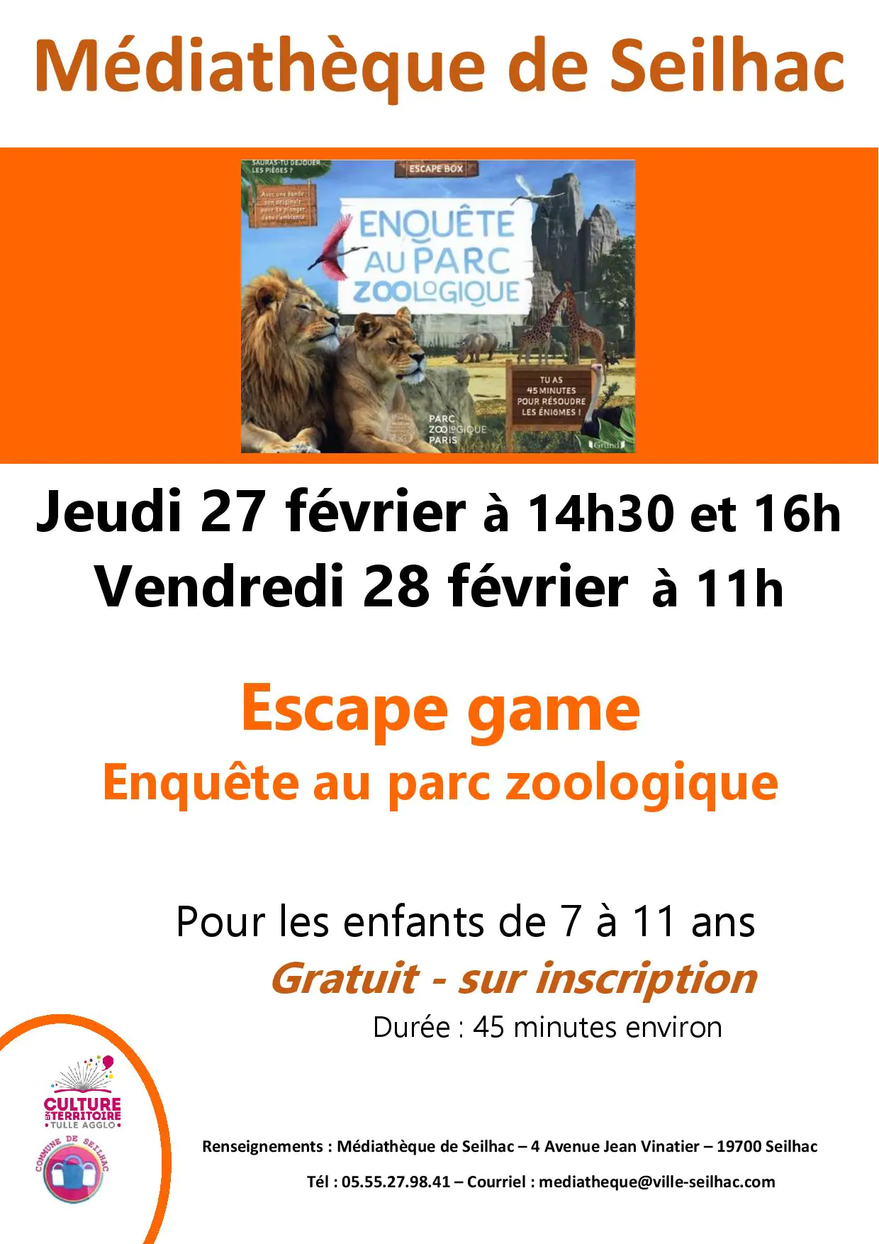 Escape game Enquête au zoo