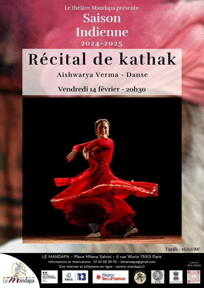 Récital de Kathak - Danse indienne par Aishwarya Verma Théâtre Mandapa Paris