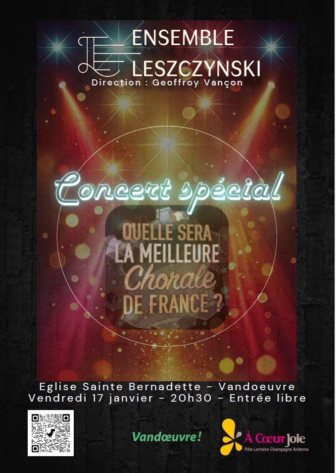 SPECTACLE MEILLEURE CHORALE DE FRANCE ENSEMBLE LESZCZYNSKI EN CONCERT