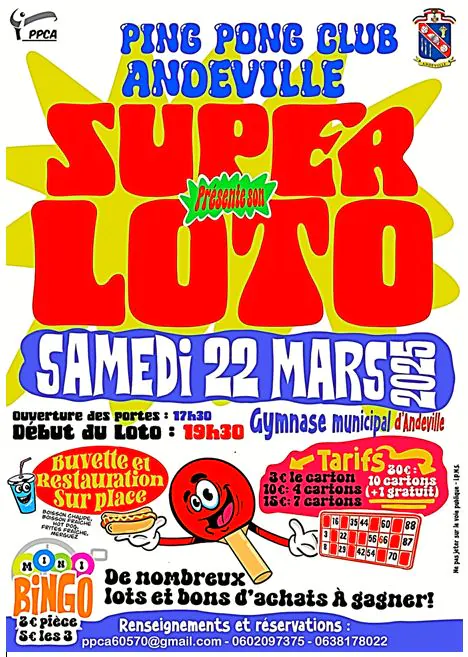 SUPER LOTO du PING PONG CLUB d'ANDEVILLE