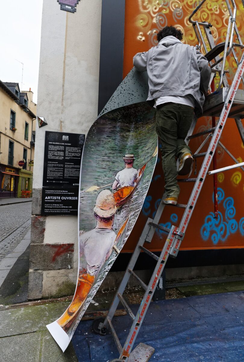 Artiste ouvrier mur de rennes