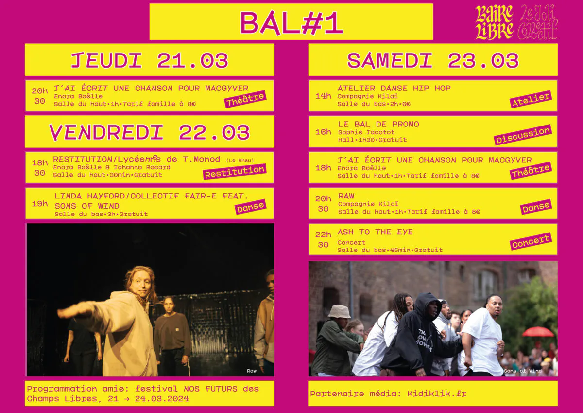 Théâtre Aire Libre programmation BAL