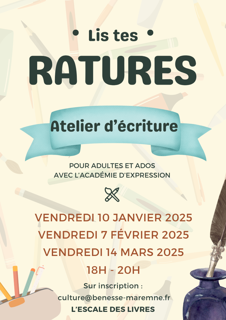 Atelier d'écriture "Lis Tes ratures"