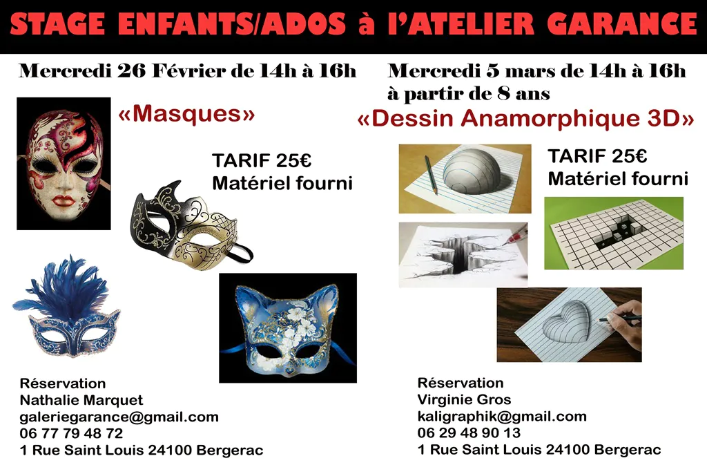 Stage enfants/ados masques