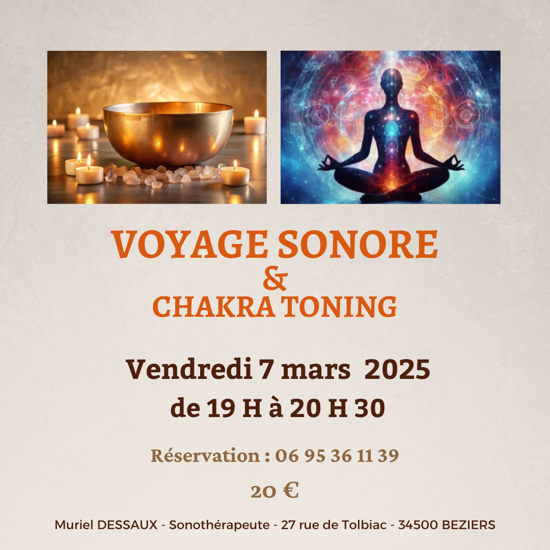 VOYAGE SONORE ET CHAKRA TONING