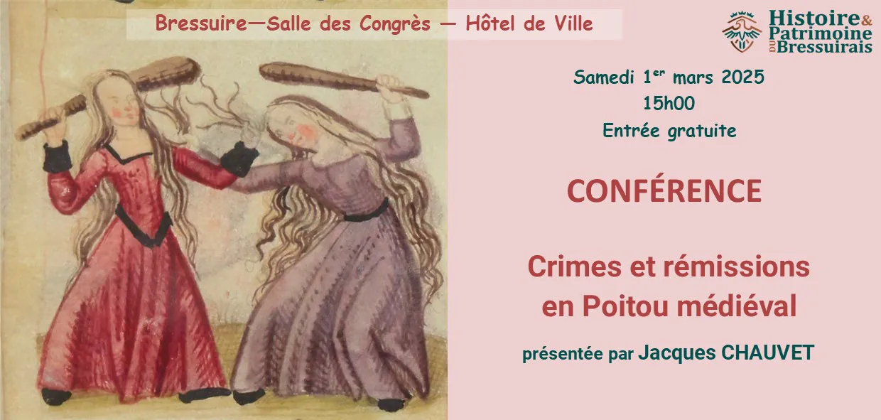 Conférence Crimes et rémissions en Poitou médiéval