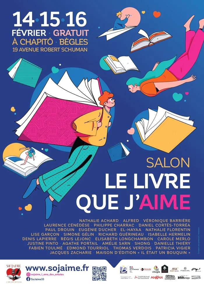 L'association So'Jaime vous présente le salon "Le livre que j'aime" qui se déroulera du 14 au 16 février 2025 ChapitÔ