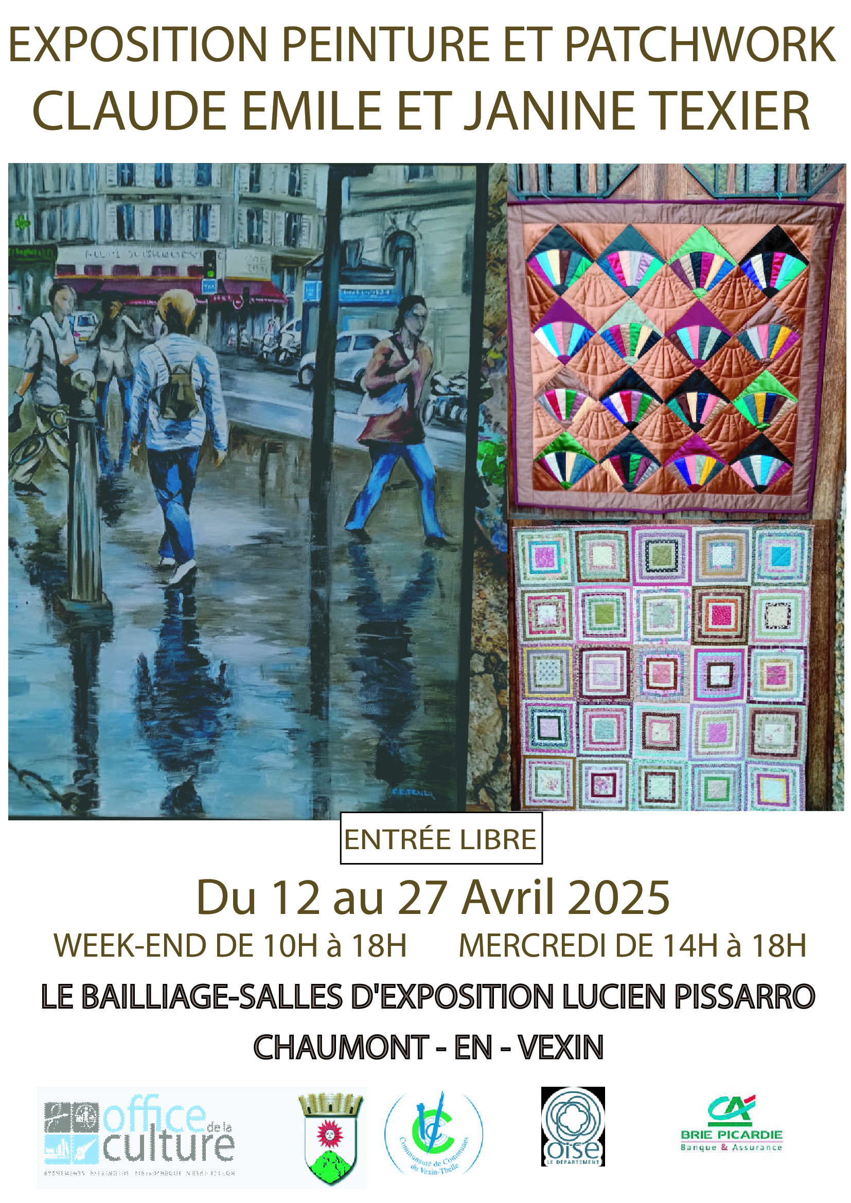 Exposition Claude Emile  et  Janine Texier (peinture/patchwork)