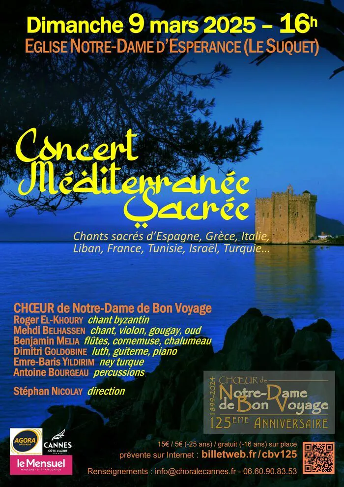 CONCERT MEDITERRANEE SACREE - CHŒUR de NOTRE-DAME DE BON VOYAGE et INVITES Eglise Notre-Dame de l’Espérance - LE SUQUET - CANNES Cannes