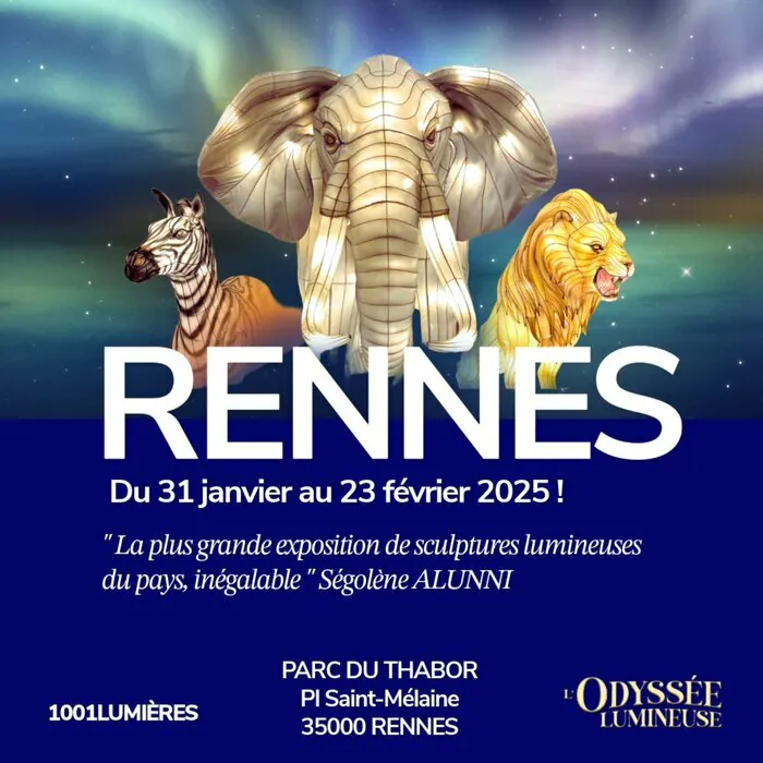 Sortir à Rennes, L’Odyssée Lumineuse : Un voyage féérique au cœur de la lumière Parc du Thabor 31 janvier – 23 février