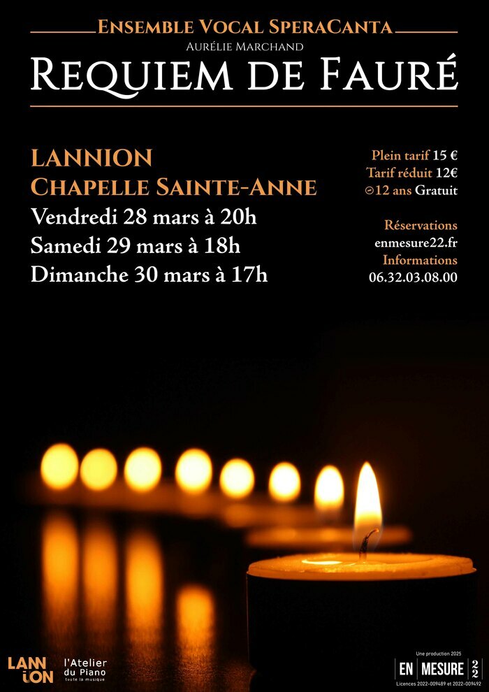 Ensemble vocal SperaCanta – Requiem de Fauré Chapelle Saint-Anne Lannion