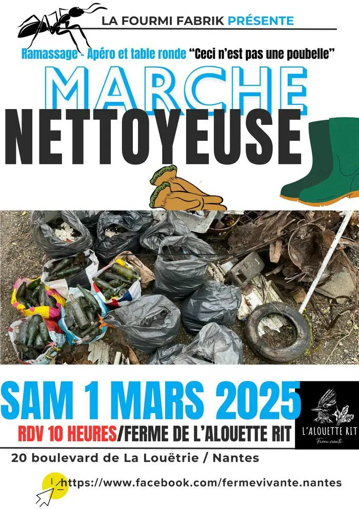 Marche nettoyeuse au ruisseau des Gohards Ferme de l'Alouette rit Nantes