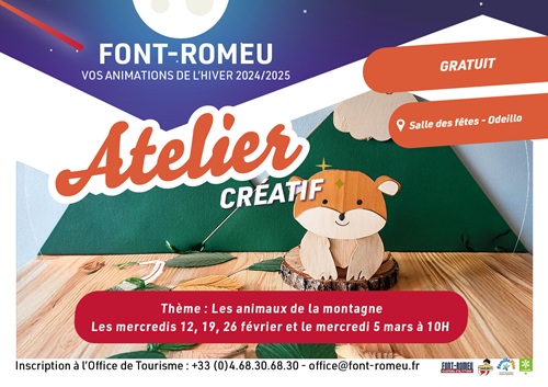 ATELIER CRÉATIF LES ANIMAUX DE LA MONTAGNE