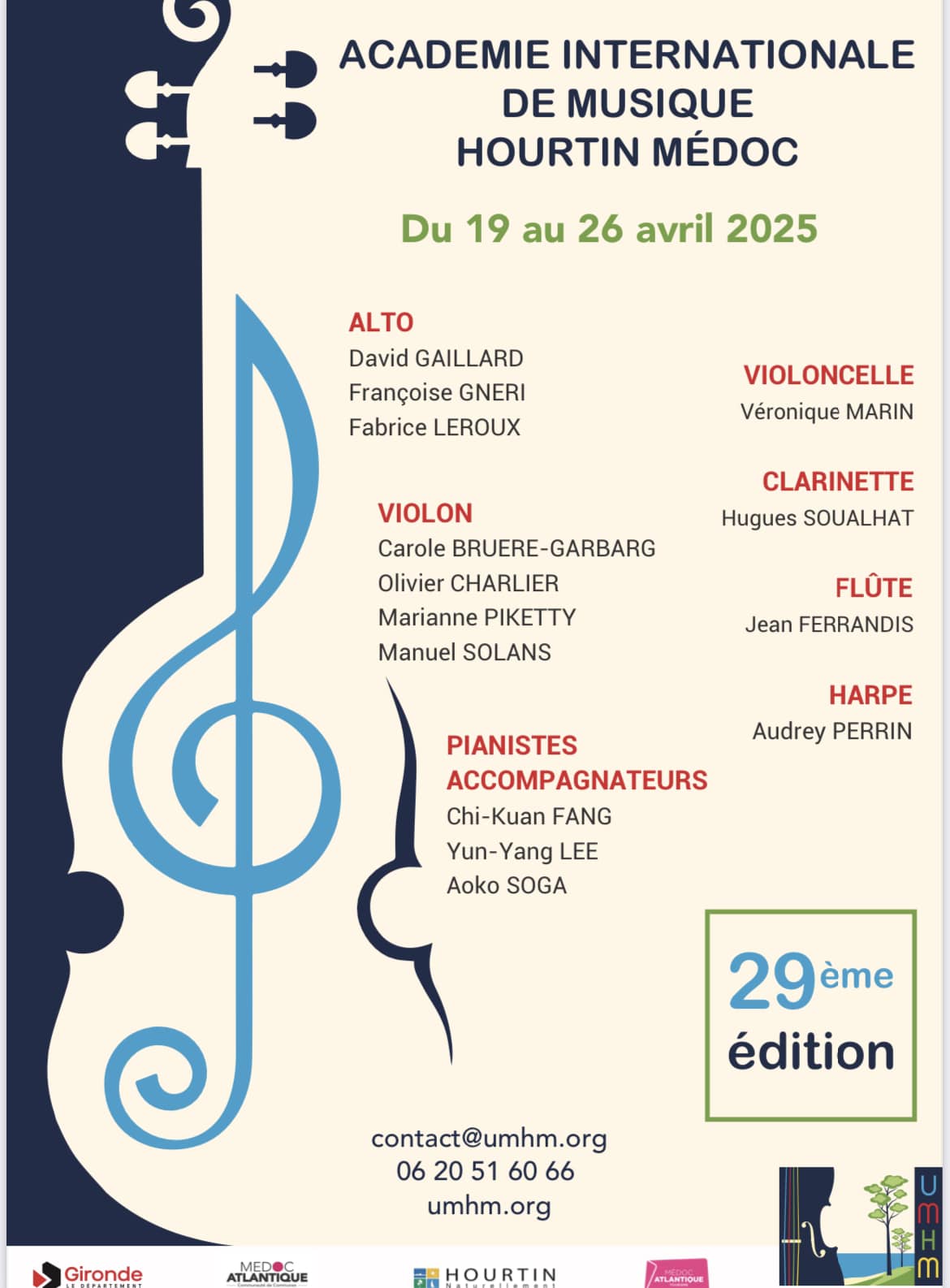 29ème Académie internationale de musique Hourtin Médoc