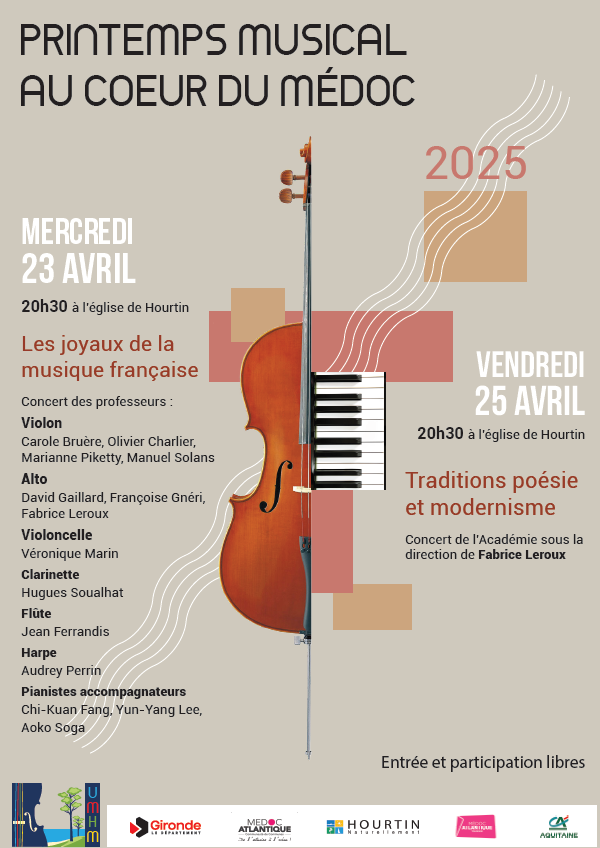 Concert du printemps musical au coeur du médoc Les joyaux de la musique française