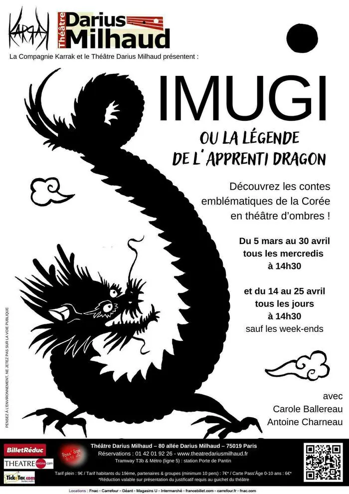 Imugi ou la légende de l'apprenti Dragon Théâtre Darius Milhaud Paris Paris