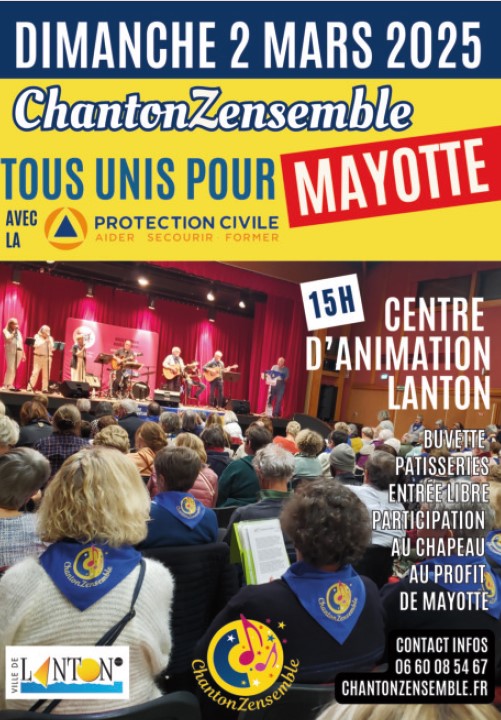 Concert ChantonZensemble Tous unis pour Mayotte