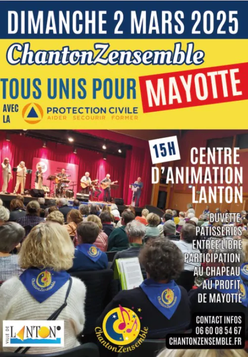 Concert ChantonZensemble Tous unis pour Mayotte