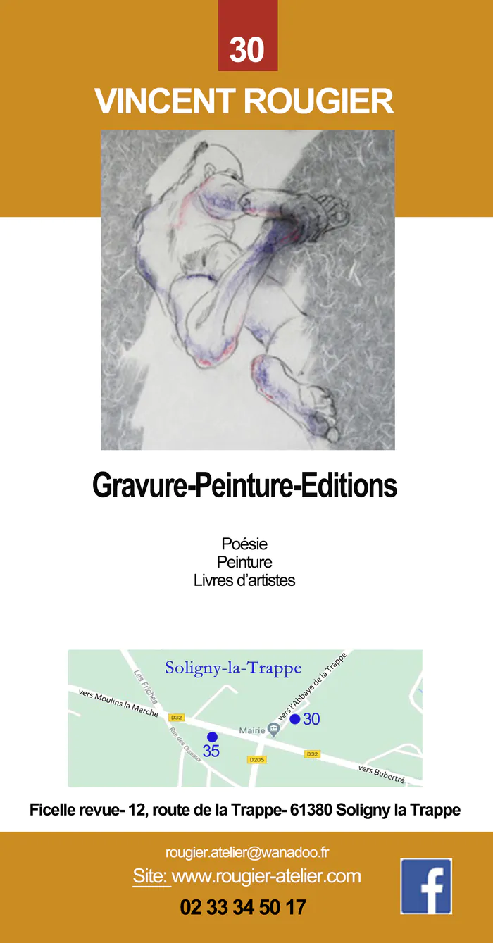 L'artiste peintre Vincent Rougier ouvre son atelier Les Forettes Soligny-la-Trappe