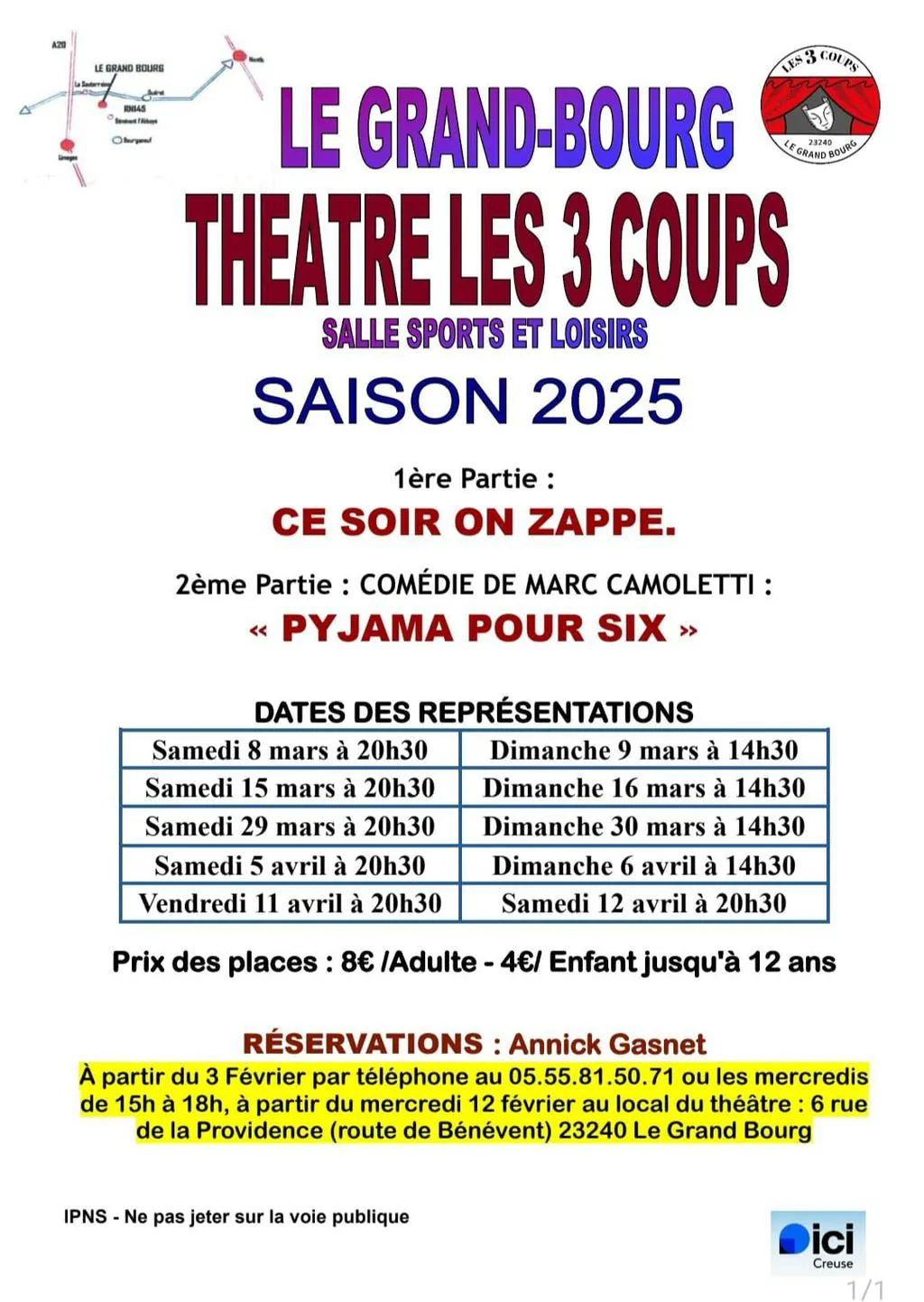 Représentation Théâtrale par l'Association Les Trois Coups