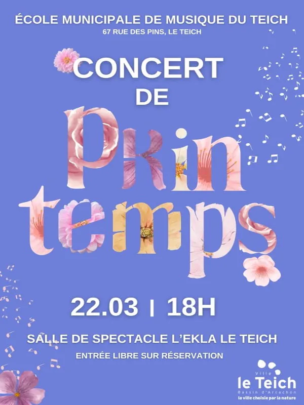 Concert de printemps de l'Ecole Municipale de Musique du Teich.