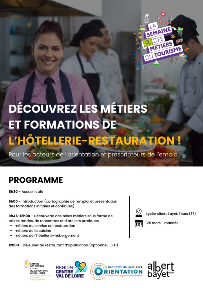 ACTION DE SENSIBILISATION AUX MÉTIERS DE L’HÔTELLERIE-RESTAURATION-TOURISME Lycée Albert Bayet Tours