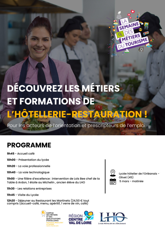 Action de sensibilisation aux métiers de l'hôtellerie-restauration-tourisme Lycée hôtelier de l'Orléanais Olivet