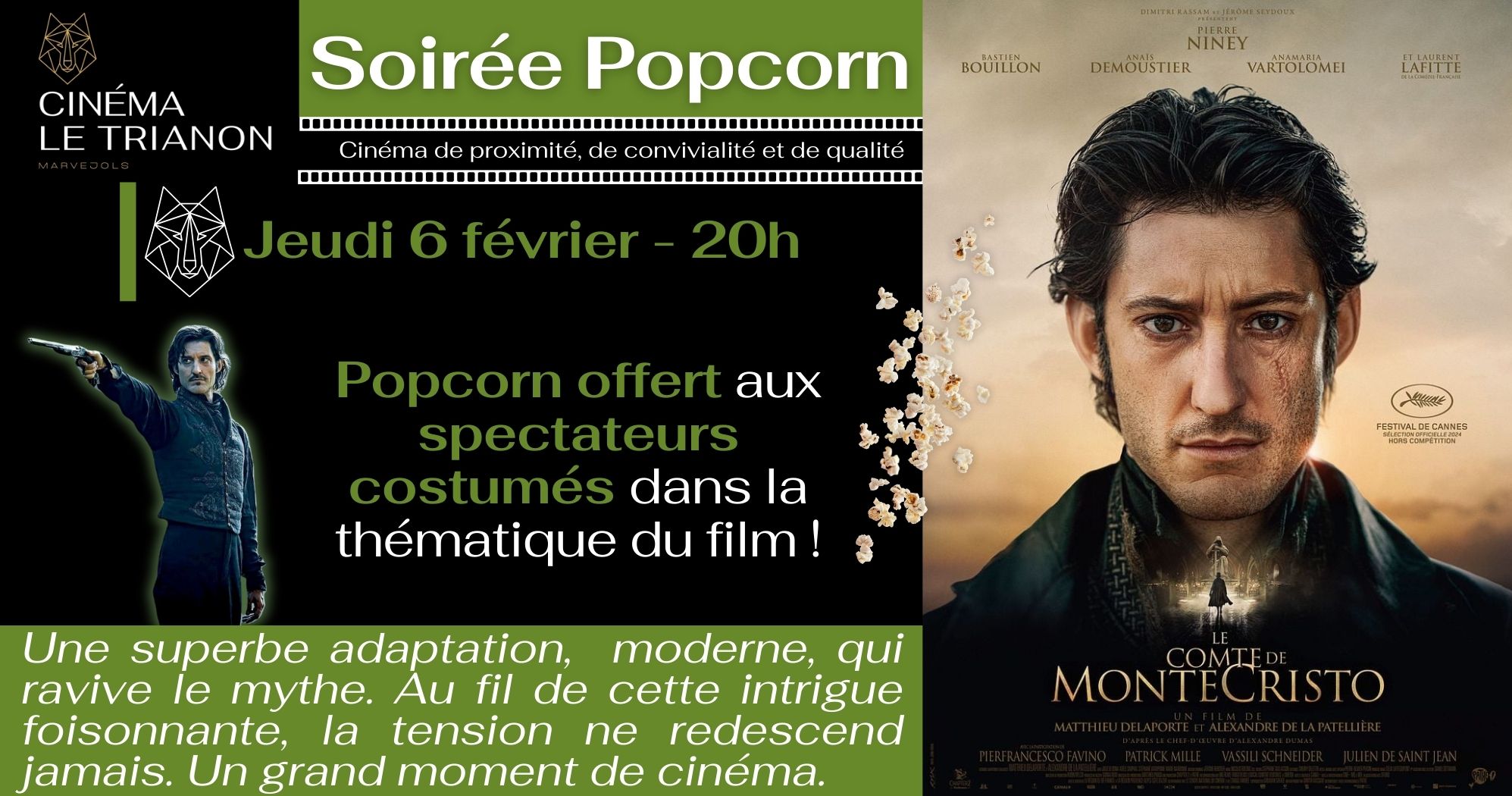 CINÉ POPCORN SUR "LE COMTE DE MONTE-CRISTO"