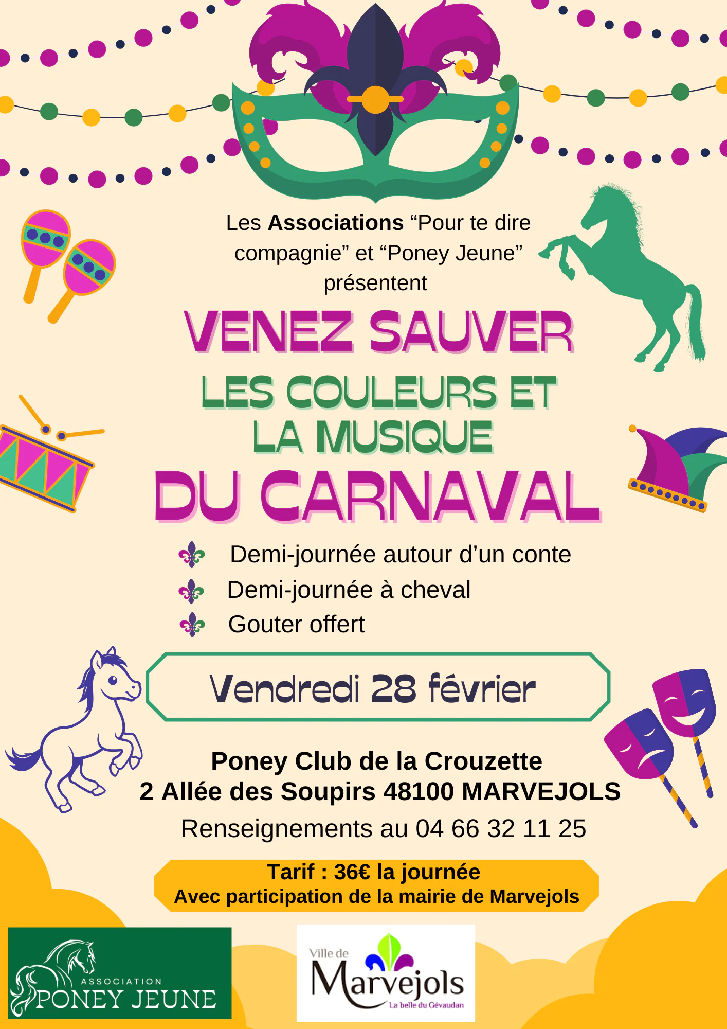 VENEZ SAUVER LES COULEURS ET LA MUSIQUE DU CARNAVAL