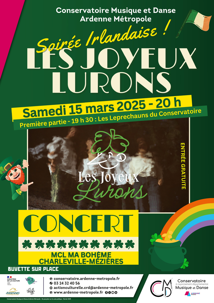 Soirée Irlandaise : Les Joyeux Lurons MCL Ma Bohème Charleville-Mézières