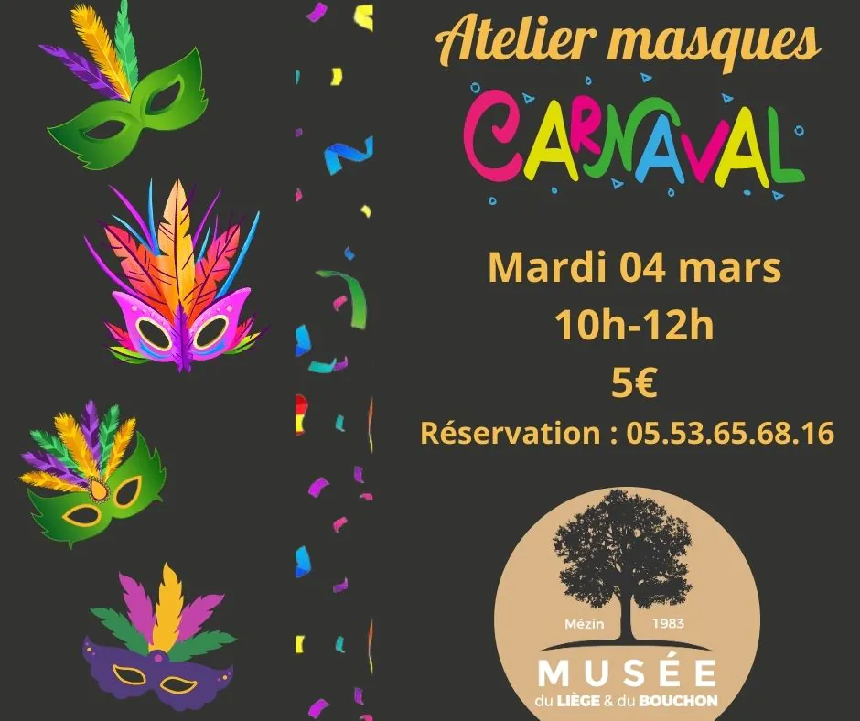 Atelier masques de carnaval Musée du liège