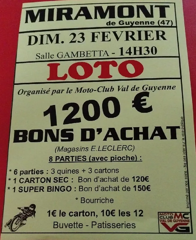 Loto du Moto Club Val de Guyenne